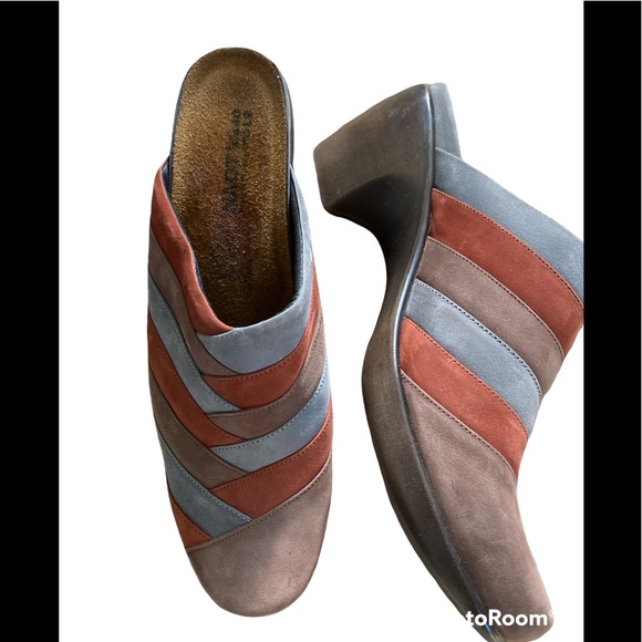 Naot Beyond Brown Spice Multi Slate Heeled Mule Clogs Size 40 / 9 - Picture 3 of 7